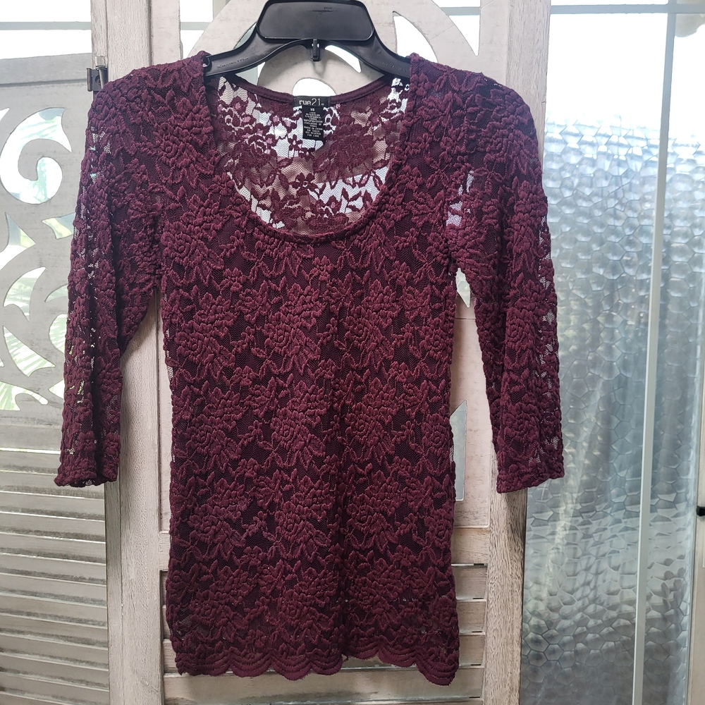 Rue21 Maroon Lace Blouse